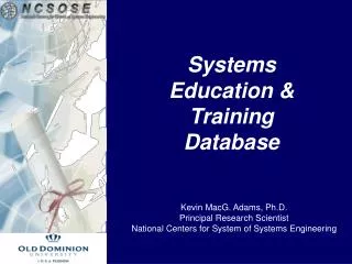 Systems Education &amp; Training Database