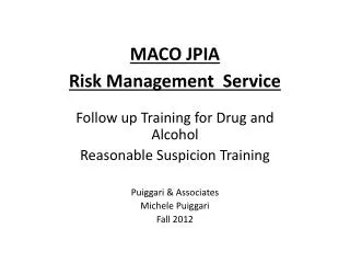 MACO JPIA Risk Management Service