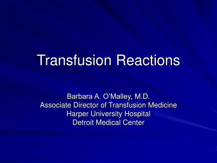 transfusion reactions