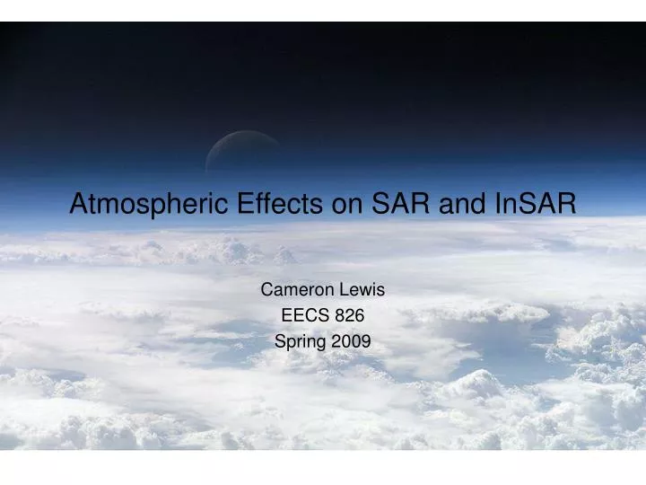 atmospheric effects on sar and insar