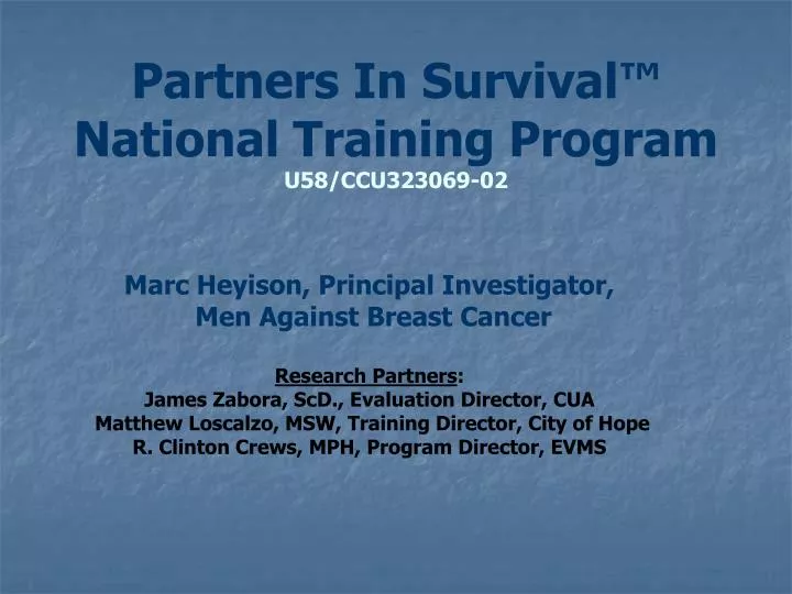 partners in survival national training program u58 ccu323069 02