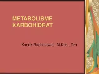 metabolisme karbohidrat