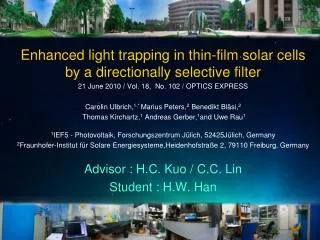 Enhanced light trapping in thin-film solar cells by a directionally selective filter