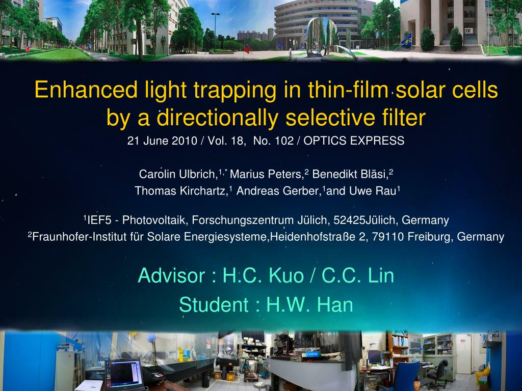 PPT - Enhanced light trapping in thin-film solar cells by a ...