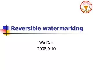 Reversible watermarking