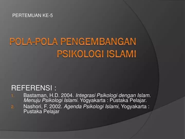 pola pola pengembangan psikologi islami