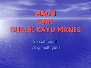 madu dan bubuk kayu manis
