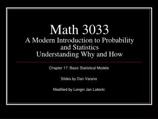 math 3033 a modern introduction to probability and statistics understanding why and how