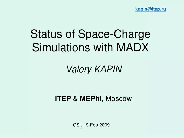 status of space charge simulations with madx