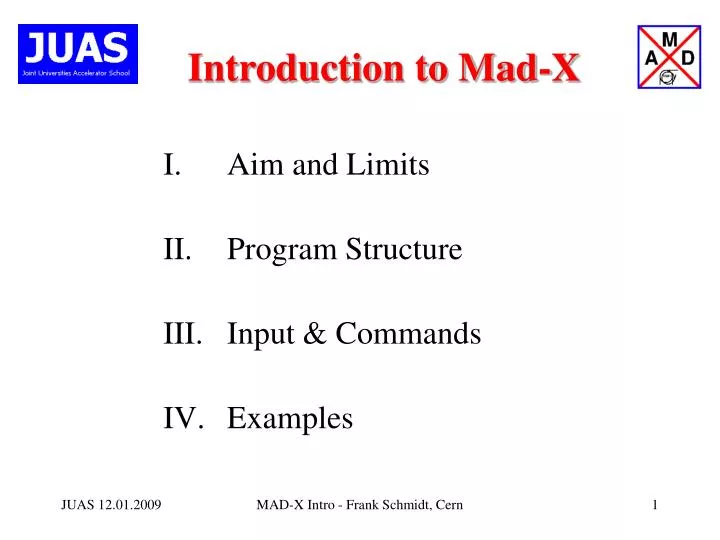 introduction to mad x