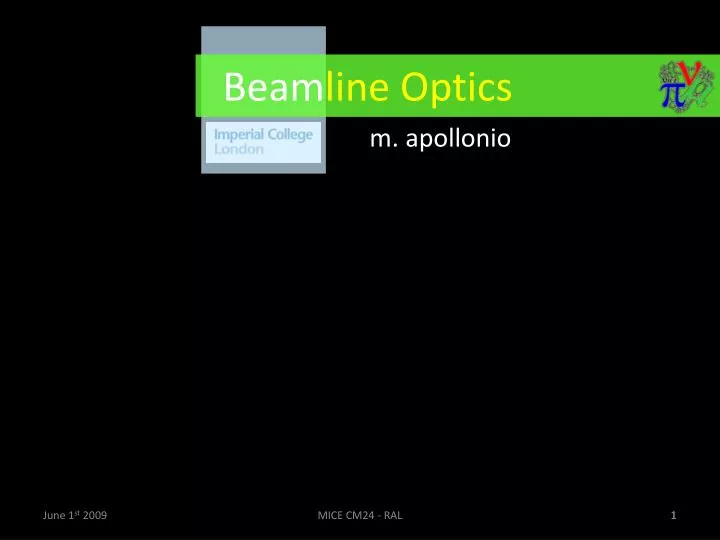 beam line optics