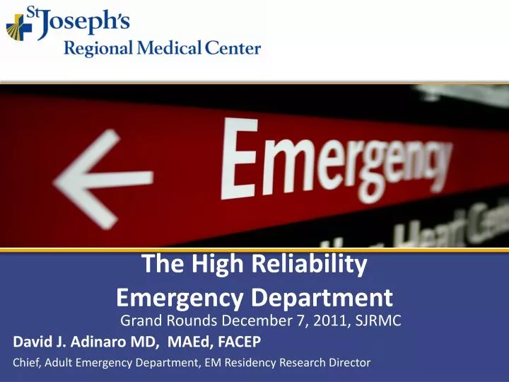 the high reliability emergency department