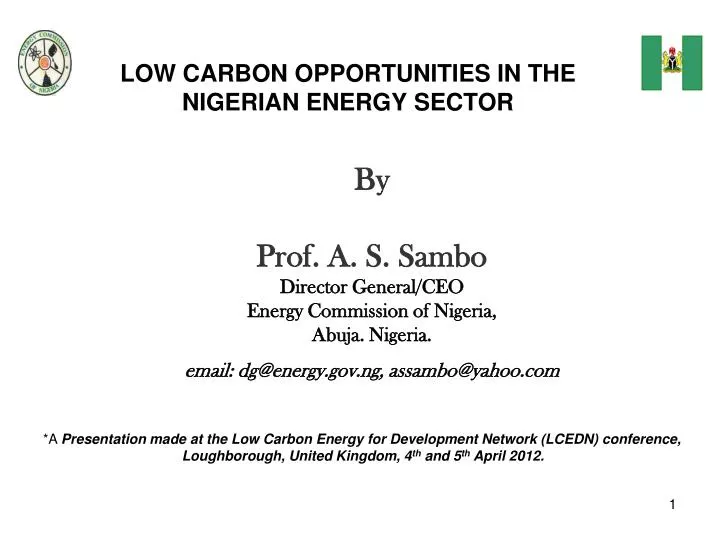 low carbon opportunities in the nigerian energy sector