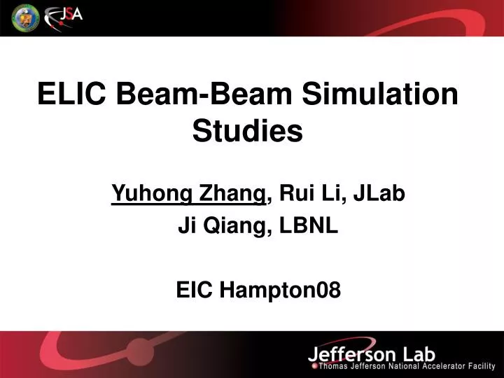 elic beam beam simulation studies
