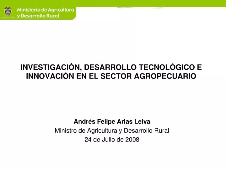 investigaci n desarrollo tecnol gico e innovaci n en el sector agropecuario