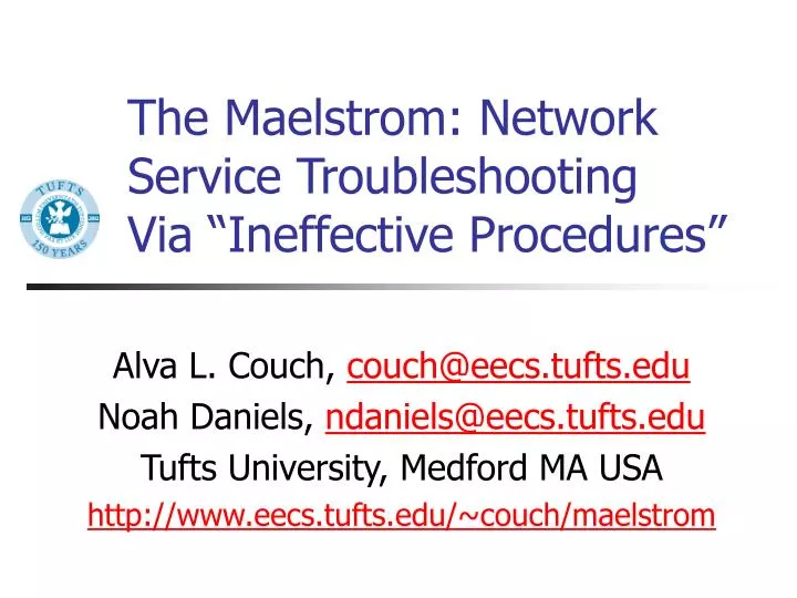 the maelstrom network service troubleshooting via ineffective procedures