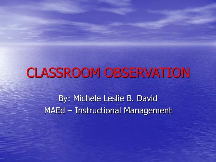 classroom observation