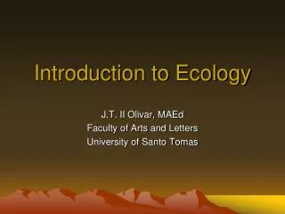 Introduction to Ecology