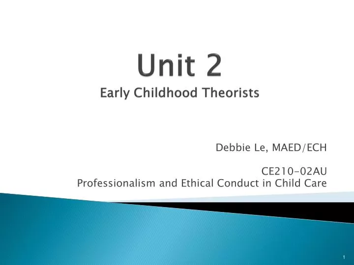 unit 2 early childhood theorists
