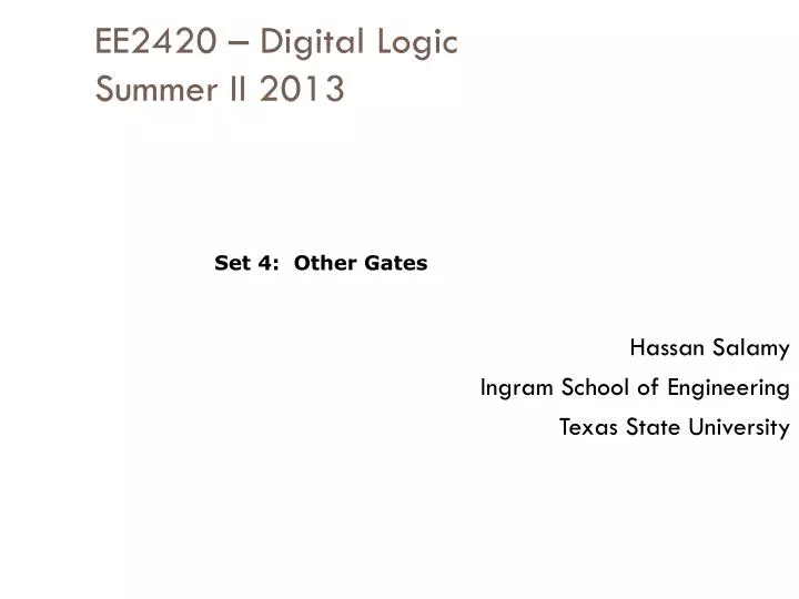 ee2420 digital logic summer ii 2013