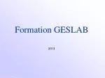 Formation GESLAB 2013 - slide 1