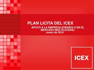 plan licita del icex