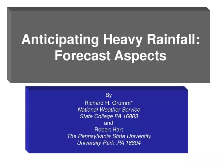 anticipating heavy rainfall forecast aspects