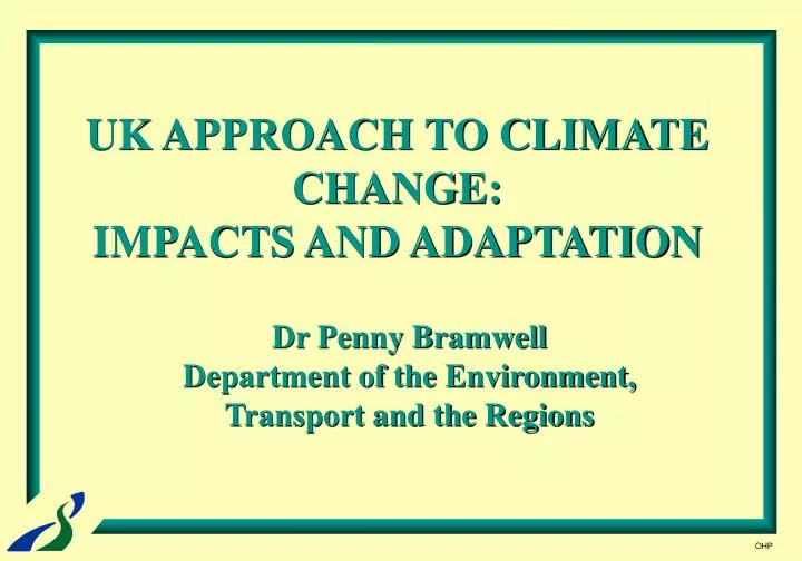 uk approach to climate change impacts and adaptation