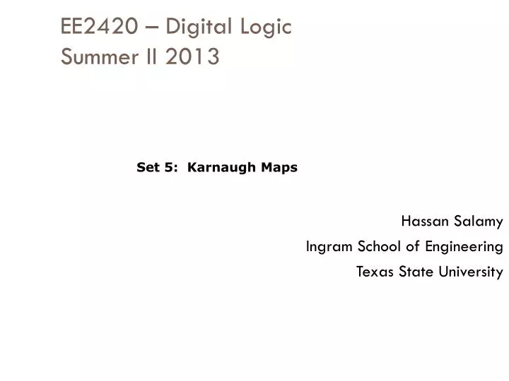 ee2420 digital logic summer ii 2013