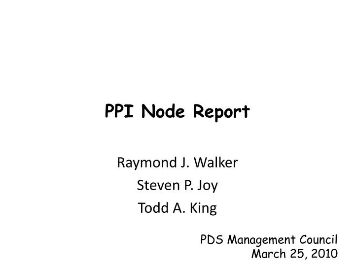 ppi node report