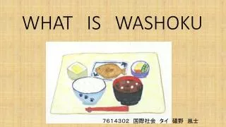 WHAT IS WASHOKU