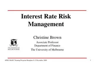 Interest Rate Risk Management