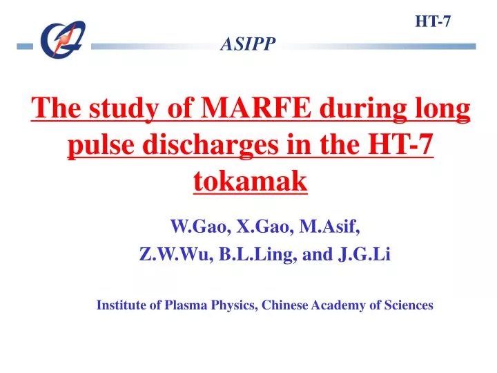 the study of marfe during long pulse discharges in the ht 7 tokamak