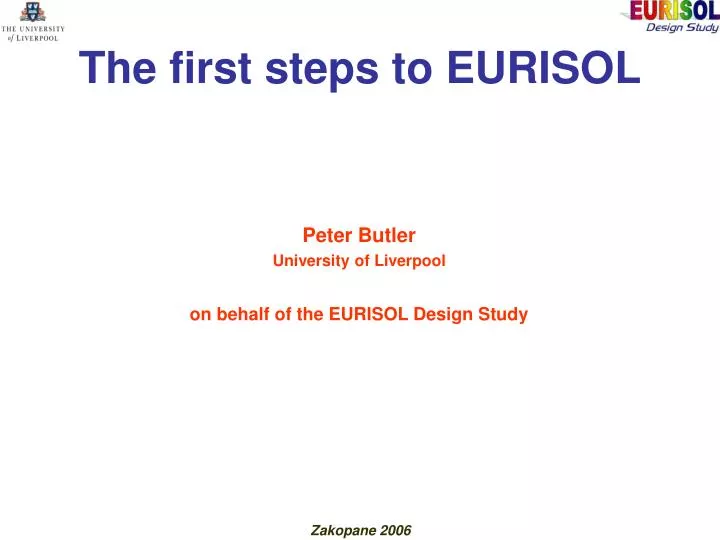 the first steps to eurisol