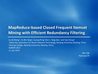 MapReduce -based Closed Frequent Itemset Mining with Efficient Redundancy Filtering