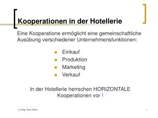 kooperationen in der hotellerie