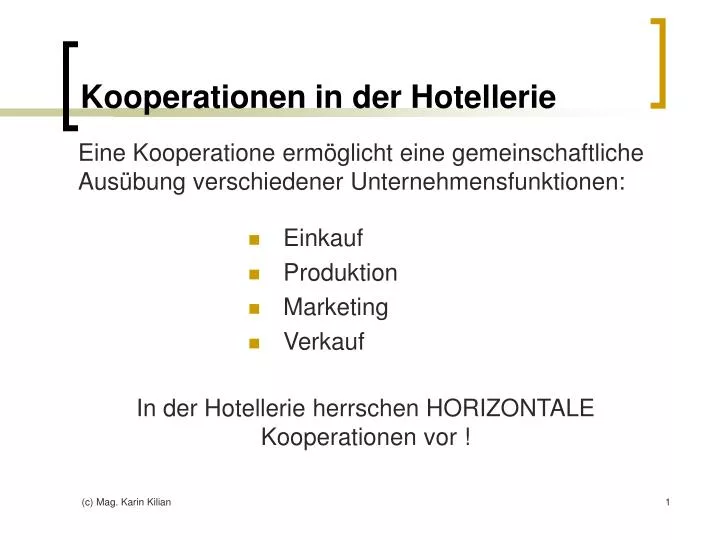 kooperationen in der hotellerie