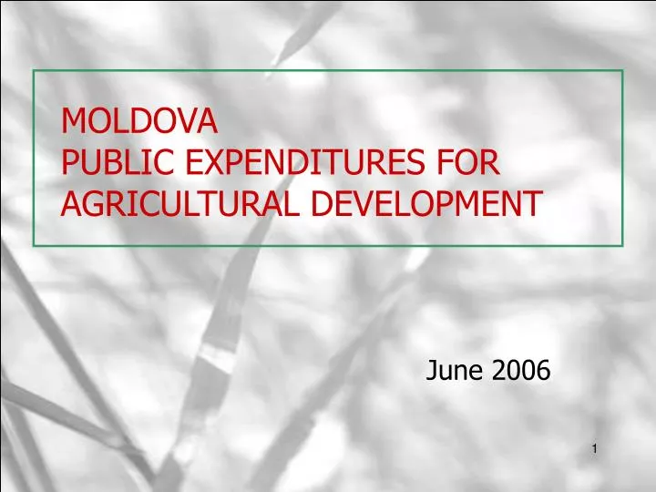 moldova public expenditures for agricultural development