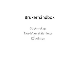 brukerh ndbok