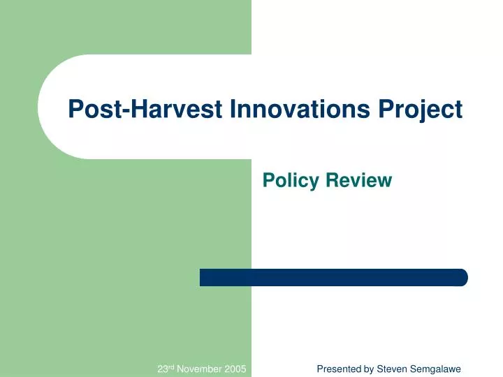 post harvest innovations project
