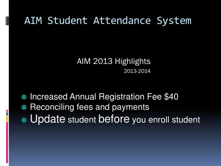 aim student attendance system