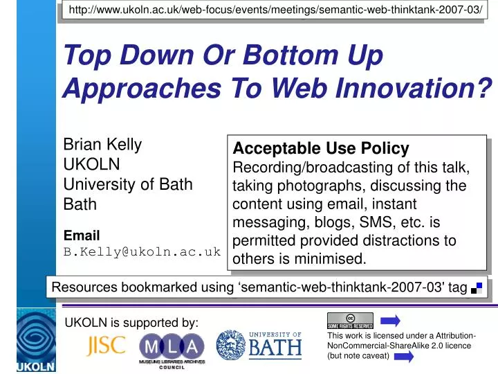 top down or bottom up approaches to web innovation