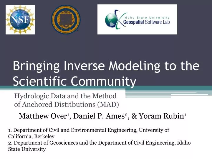 bringing inverse modeling to the scientific community