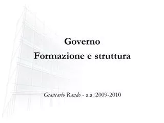 governo formazione e struttura