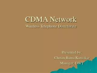 CDMA Network Wireless Telephone Directorate