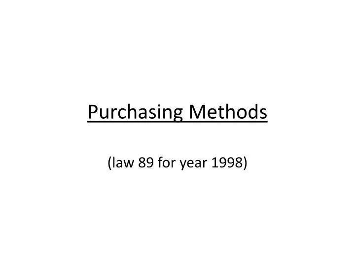 purchasing methods