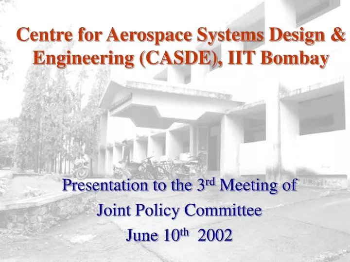 centre for aerospace systems design engineering casde iit bombay