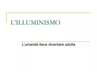 l illuminismo