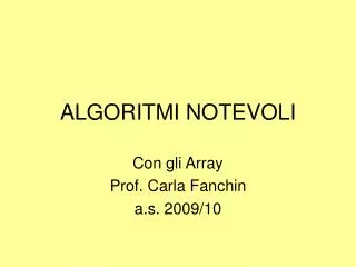 algoritmi notevoli