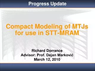 Compact Modeling of MTJs for use in STT-MRAM